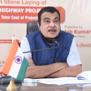 Gadkari lays foundation stones for 9 NH projects in Tripura