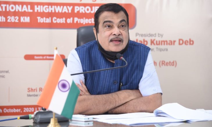 Gadkari lays foundation stones for 9 NH projects in Tripura