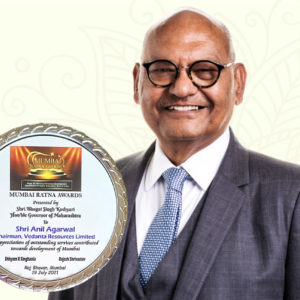 Vedanta Chairman Anil Agarwal conferred with Mumbai Ratna Award for outstanding services towards the development of the city