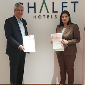 Sanjay Sethi (CEO & MD, Chalet Hotels) & Shweta Mathur (Head- Enterprise Business & Group Captive, Tata Power Renewable Energy Ltd.)