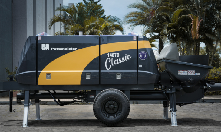Putzmeister introduces the BSA 1407 D Classic Concrete Pump, offering high performance, easy operation, and long-term savings.