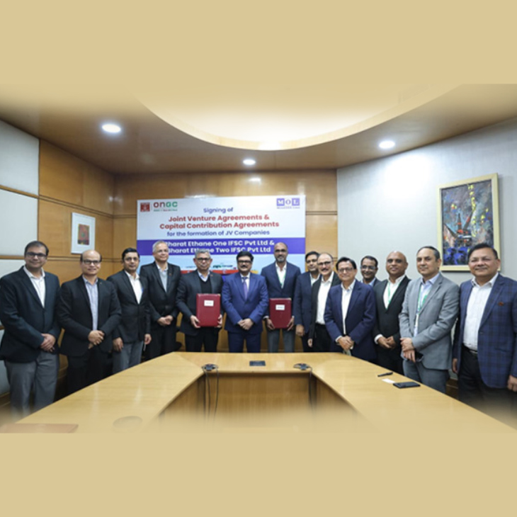 Oil and Natural Gas Corporation Ltd (ONGC) has entered into joint venture and capital contribution agreements with Japan-based Mitsui O.S.K. Lines Ltd (MOL) to set up two special purpose entities for ethane transportation