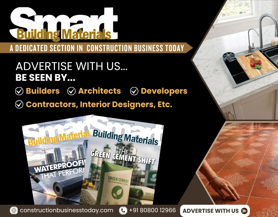 Side banner promoting Construction Business Today advertising opportunities for construction equipment, infrastructure and building material companies.