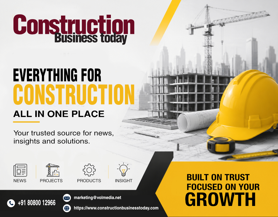 Smart Building Materials advertising banner inviting builders, architects, developers and contractors to advertise in Construction Business Today.